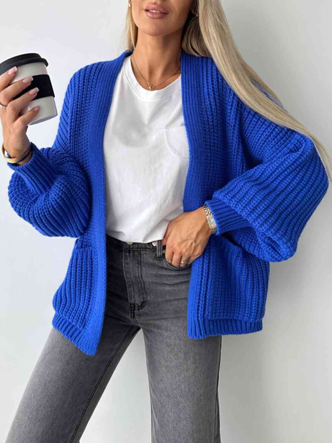 Open Front Dropped Shoulder Cardigan king-general-store-5710.myshopify.com