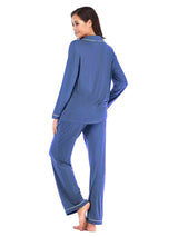 Collared Neck Long Sleeve Loungewear Set with Pockets king-general-store-5710.myshopify.com