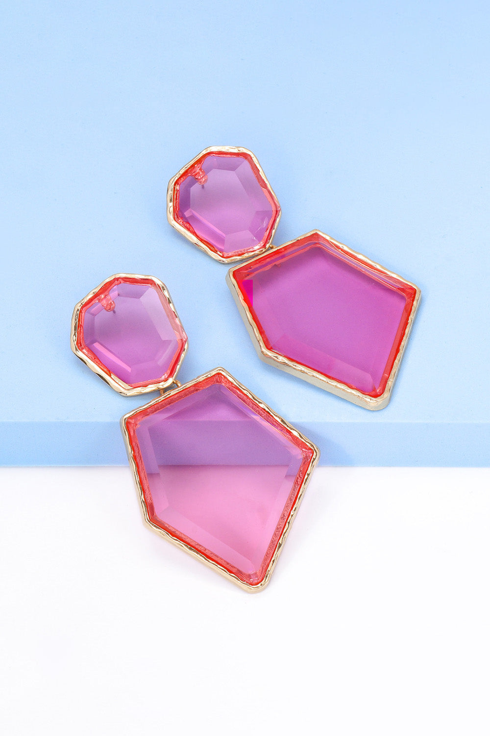 Geometrical Shape Zinc Alloy Frame Resin Dangle Earrings king-general-store-5710.myshopify.com