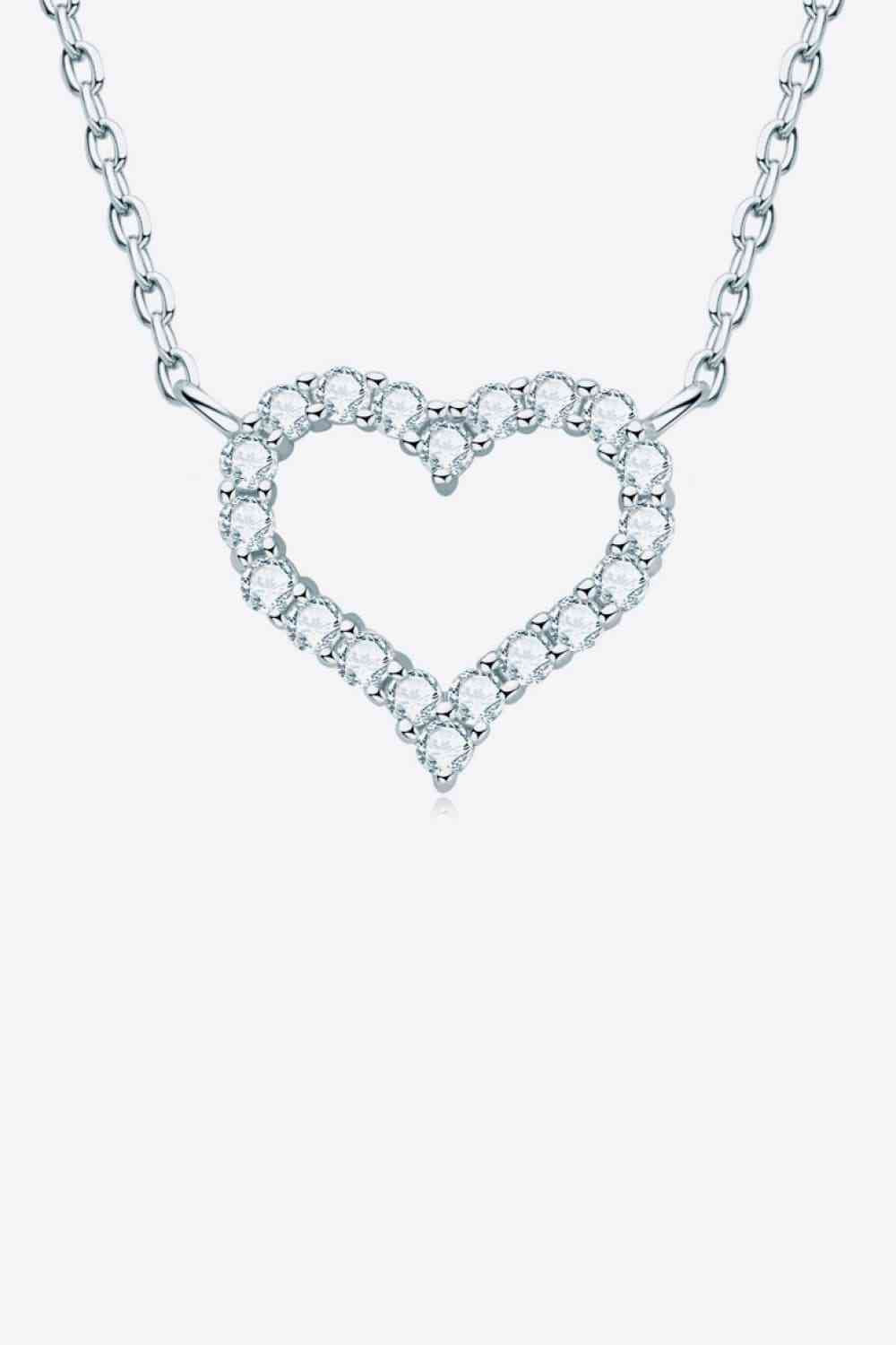 Adored Moissanite Platinum-Plated Heart Necklace king-general-store-5710.myshopify.com