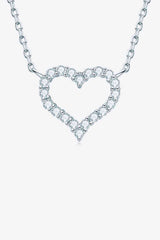 Adored Moissanite Platinum-Plated Heart Necklace king-general-store-5710.myshopify.com