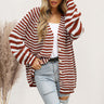 Striped Button Down Long Sleeve Cardigan king-general-store-5710.myshopify.com