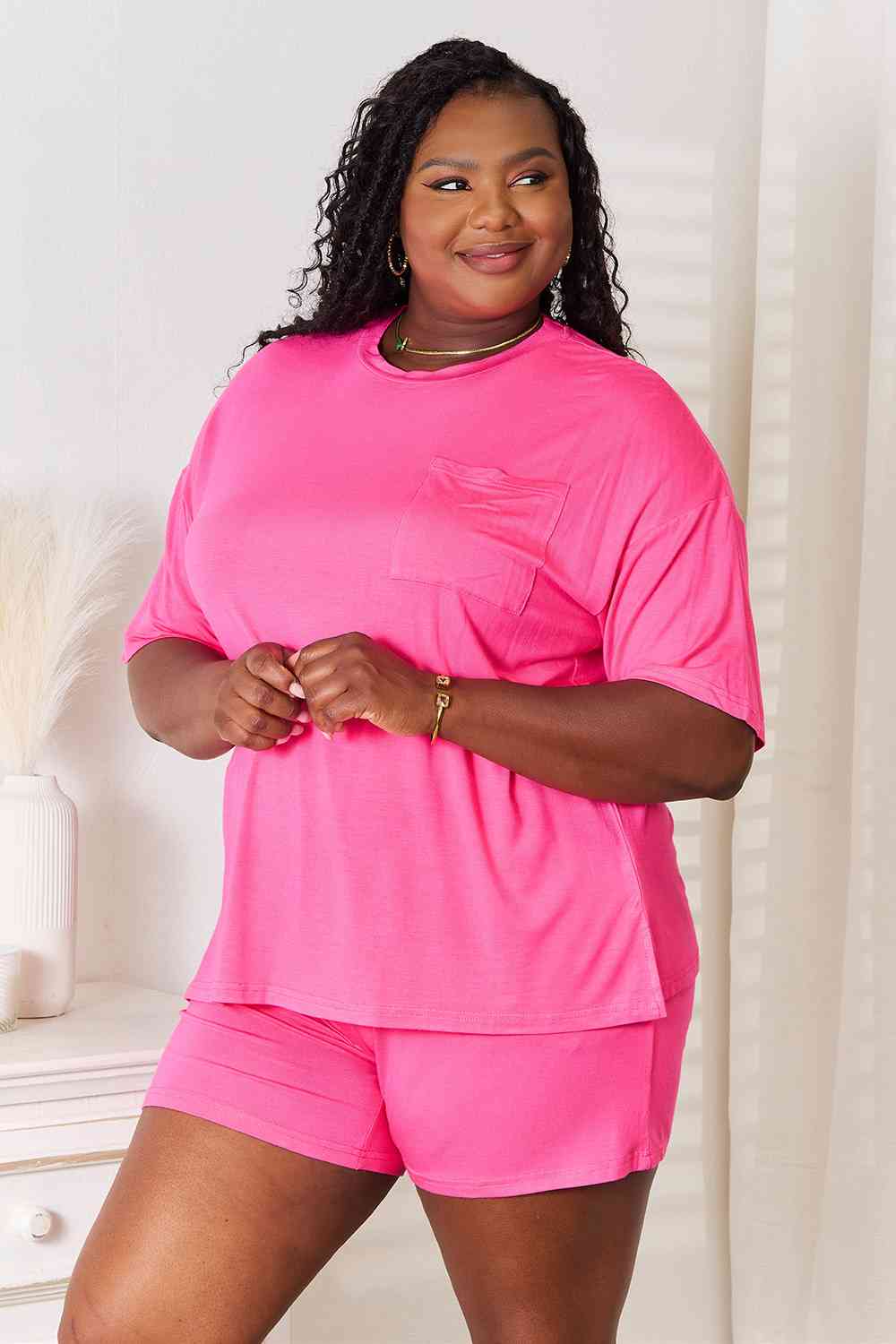 Basic Bae Full Size Soft Rayon Half Sleeve Top and Shorts Set king-general-store-5710.myshopify.com