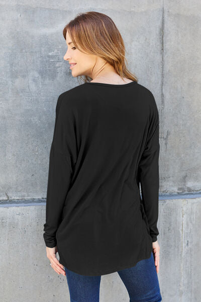Basic Bae Full Size Round Neck Dropped Shoulder T-Shirt king-general-store-5710.myshopify.com