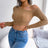 Mixed Knit One-Shoulder Cropped Sweater king-general-store-5710.myshopify.com
