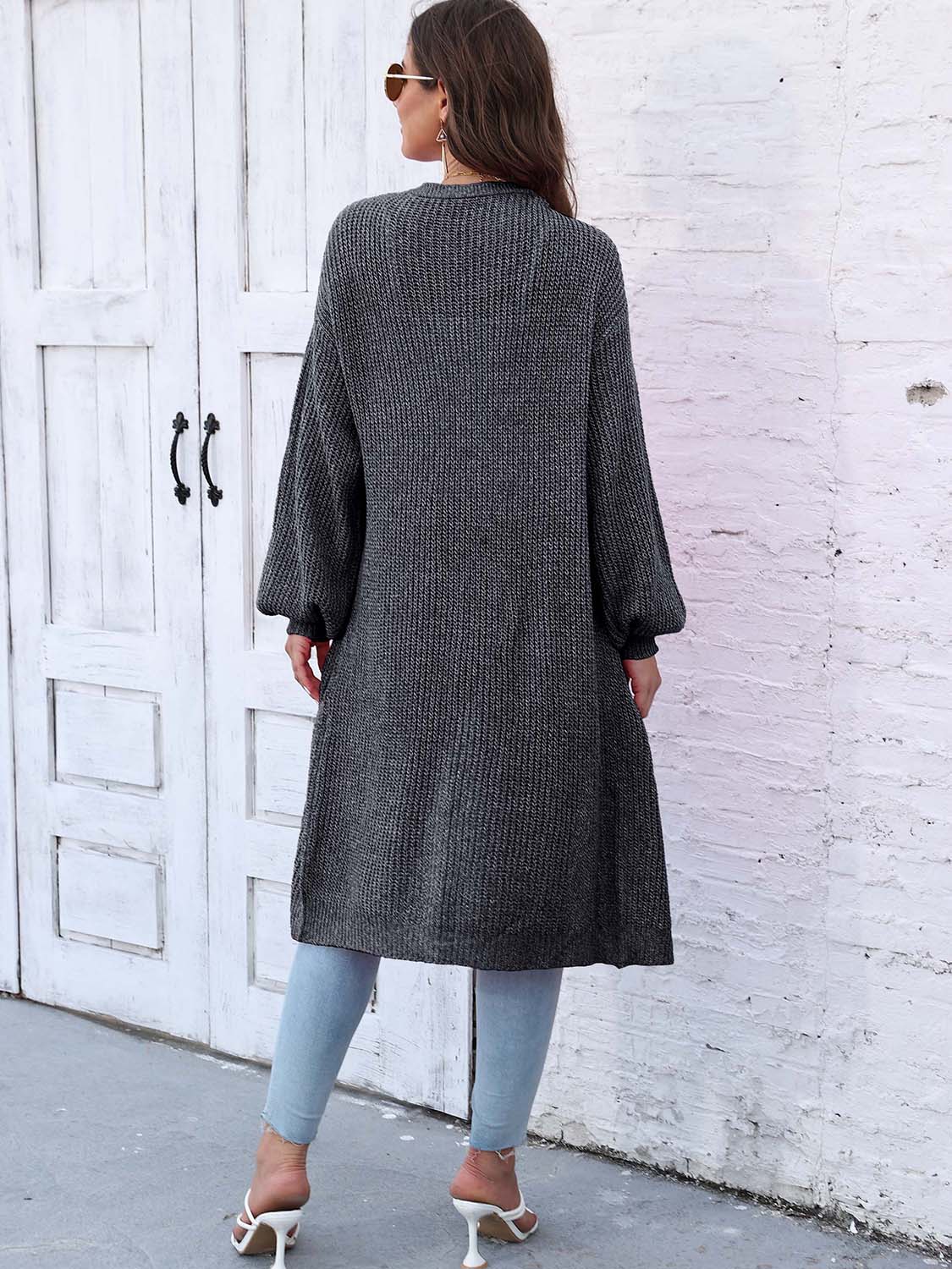 Open Front Longline Cardigan with Pockets king-general-store-5710.myshopify.com