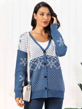 Snowflake Button Down Cardigan king-general-store-5710.myshopify.com