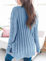 Cable-Knit Buttoned Cardigan with Pockets king-general-store-5710.myshopify.com