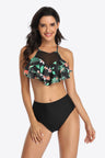 Tropical Print Ruffled Two-Piece Swimsuit king-general-store-5710.myshopify.com