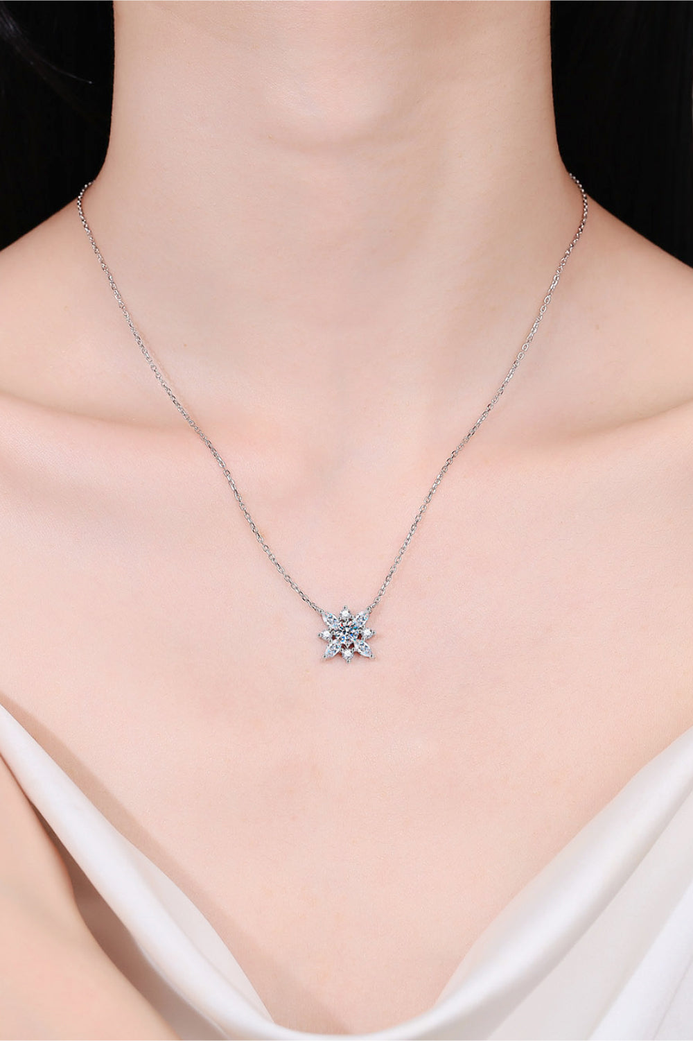 Moissanite Rhodium-Plated Necklace king-general-store-5710.myshopify.com