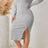 Plus Size Square Neck Long Sleeve Slit Dress king-general-store-5710.myshopify.com