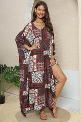 Printed V-Neck Split Maxi Dress king-general-store-5710.myshopify.com