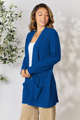 Basic Bae Full Size Ribbed Open Front Cardigan with Pockets king-general-store-5710.myshopify.com