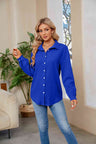 Collared Neck Buttoned Long Sleeve Shirt king-general-store-5710.myshopify.com