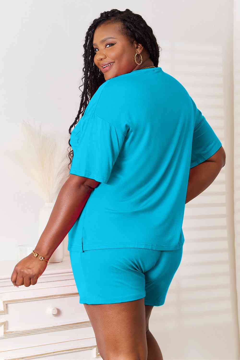 Basic Bae Full Size Soft Rayon Half Sleeve Top and Shorts Set king-general-store-5710.myshopify.com