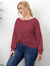 Plus Size Twisted Drop Shoulder T-Shirt king-general-store-5710.myshopify.com