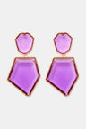 Geometrical Shape Zinc Alloy Frame Resin Dangle Earrings king-general-store-5710.myshopify.com