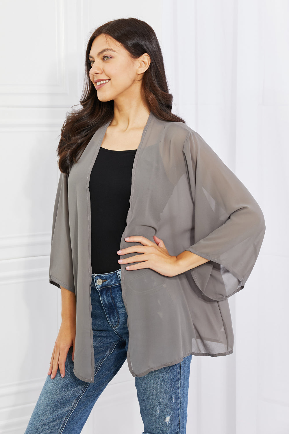 Melody Just Breathe Full Size Chiffon Kimono in Grey king-general-store-5710.myshopify.com