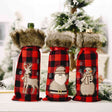 Christmas Graphic Plaid Wine Bottle Cover king-general-store-5710.myshopify.com