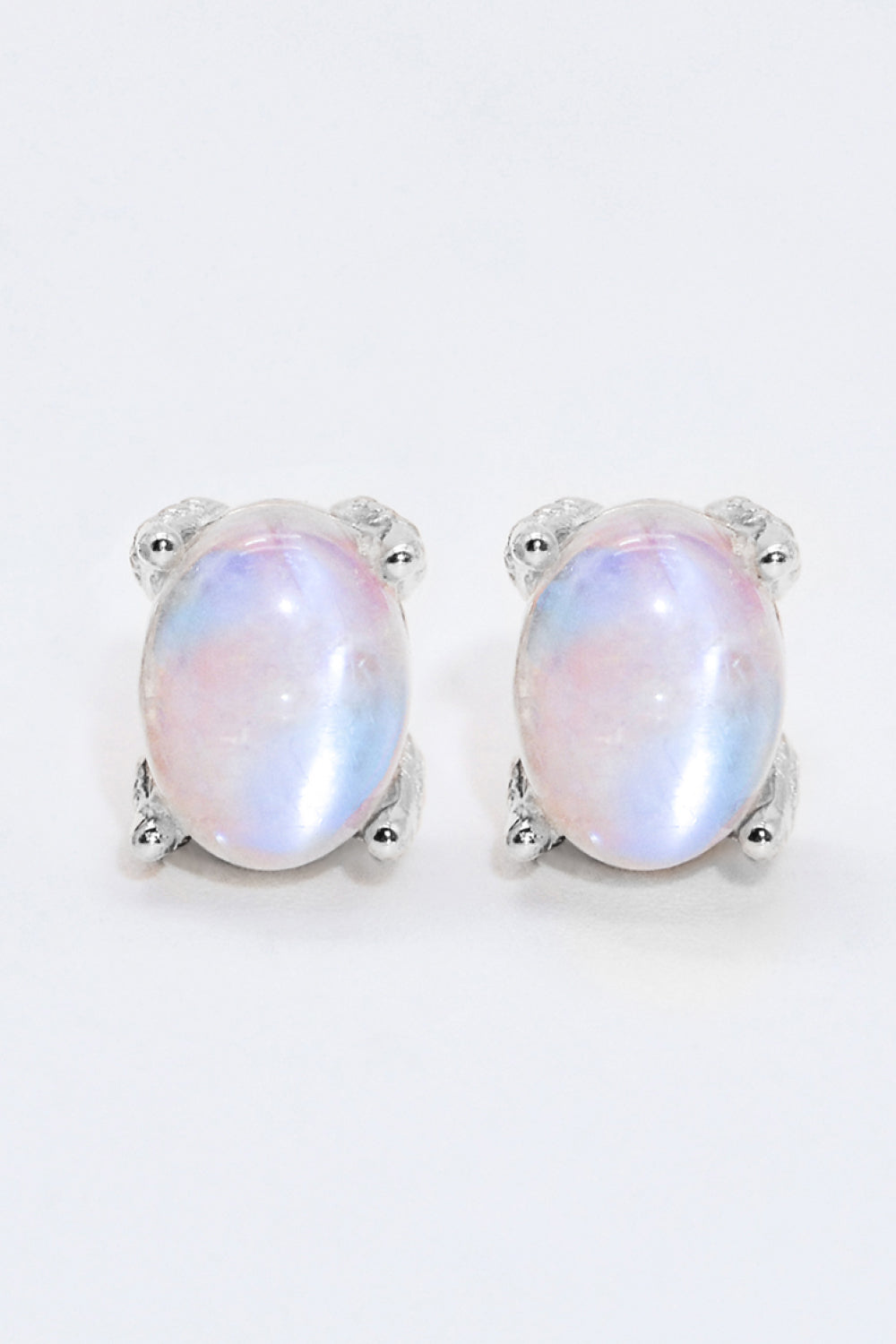 Natural Moonstone 4-Prong Stud Earrings king-general-store-5710.myshopify.com