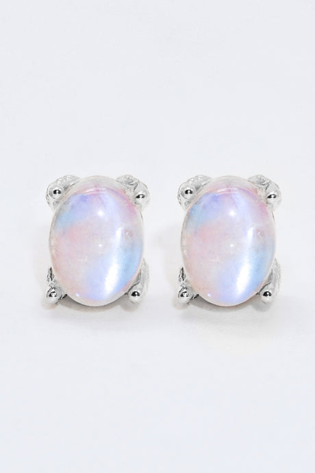 Natural Moonstone 4-Prong Stud Earrings king-general-store-5710.myshopify.com