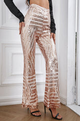 Double Take Sequin High Waist Flared Pants king-general-store-5710.myshopify.com