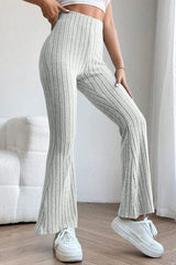 Basic Bae Full Size Ribbed High Waist Flare Pants king-general-store-5710.myshopify.com