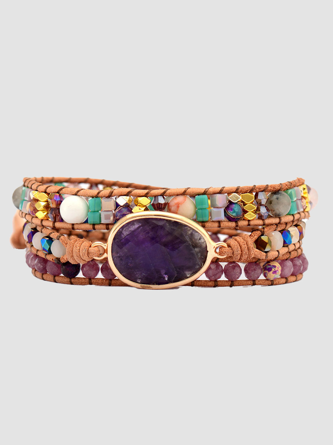 Triple-Layer Amethyst Bracelet king-general-store-5710.myshopify.com