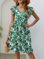 Floral V-Neck Flutter Sleeve Dress king-general-store-5710.myshopify.com