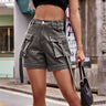 High Waist Denim Cargo Shorts king-general-store-5710.myshopify.com