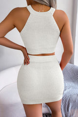 Heart Contrast Ribbed Sleeveless Knit Top and Skirt Set king-general-store-5710.myshopify.com