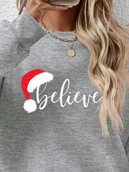 BELIEVE Graphic Long Sleeve Sweatshirt king-general-store-5710.myshopify.com