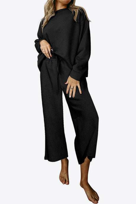 Dropped Shoulder Top and Pants Set king-general-store-5710.myshopify.com