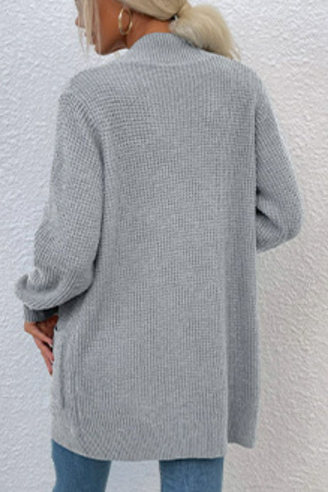 Open Front Rib-Knit Cardigan with Pockets king-general-store-5710.myshopify.com