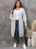 Plus Size Long Sleeve Pocketed Cardigan king-general-store-5710.myshopify.com