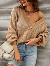 V-Neck Dropped Shoulder Cardigan king-general-store-5710.myshopify.com