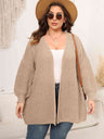 Plus Size Open Front Dropped Shoulder Knit Cardigan king-general-store-5710.myshopify.com