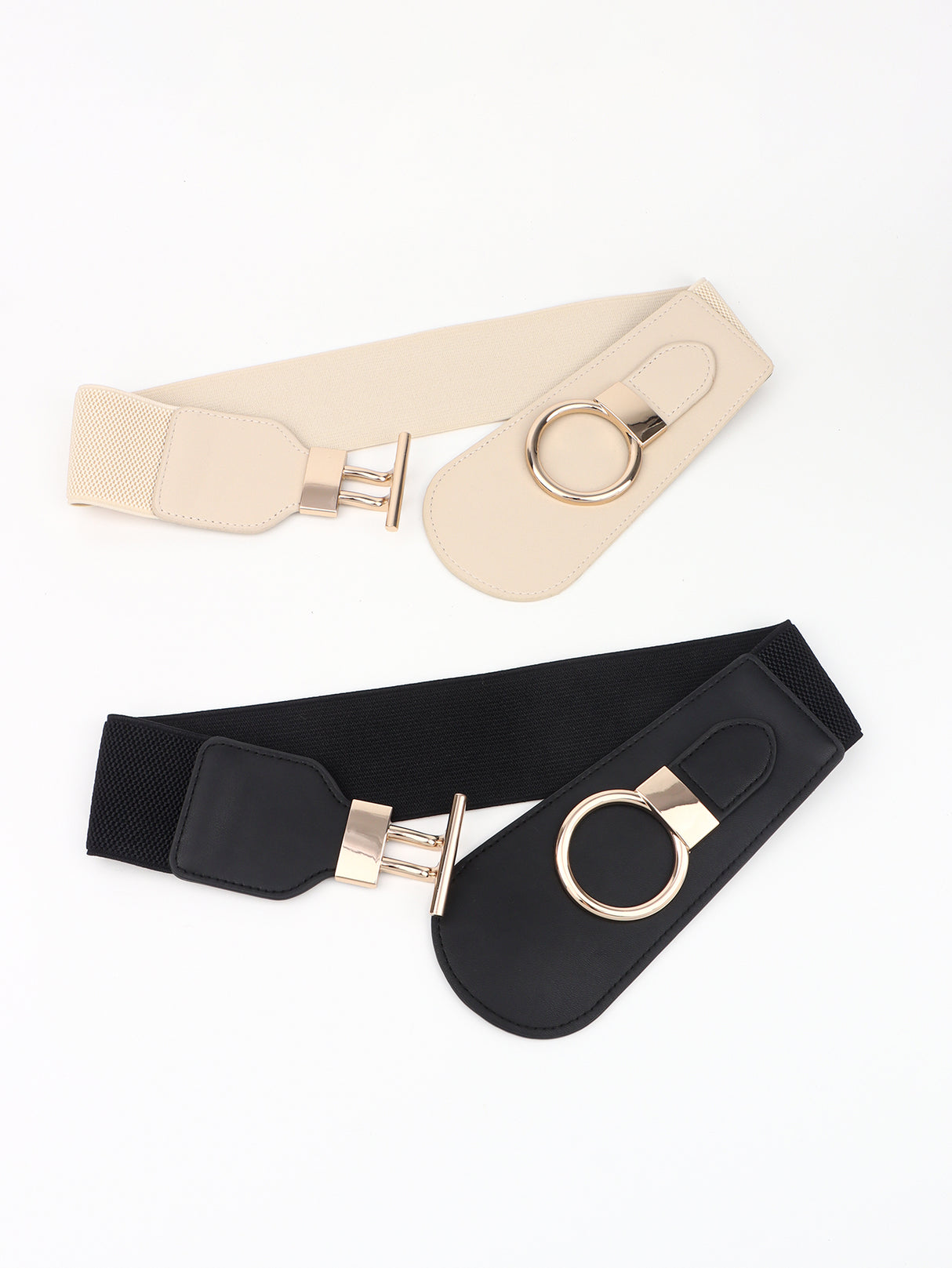 PU Elastic Wide Belt with Alloy Buckle king-general-store-5710.myshopify.com