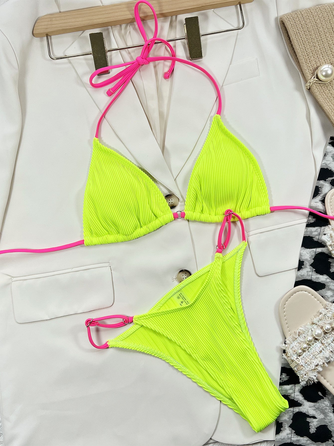 Ribbed Tie Back Bikini Set king-general-store-5710.myshopify.com