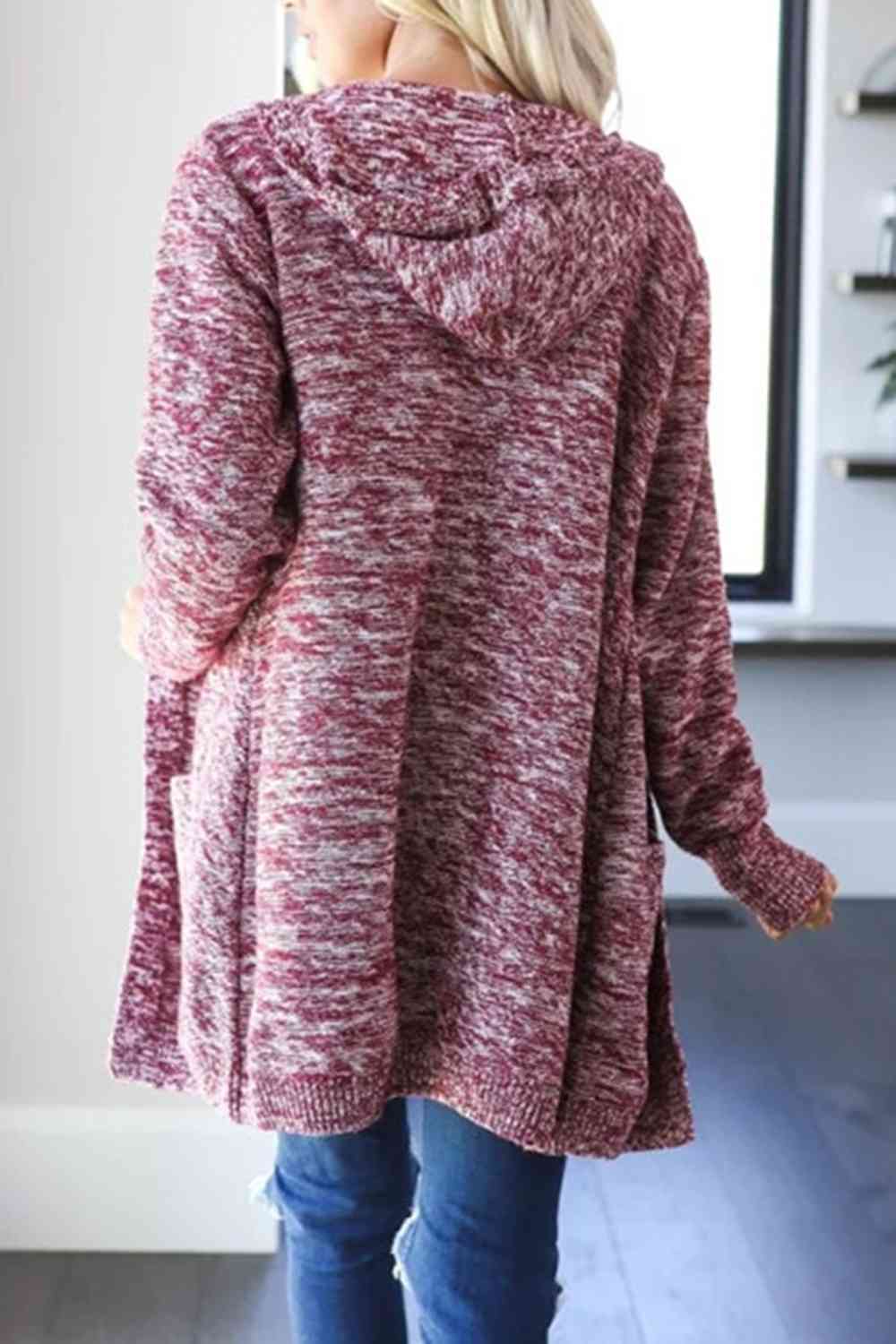 Heathered Open Front Cardigan with Pockets king-general-store-5710.myshopify.com