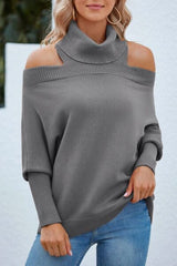Off Shoulder Turtleneck Batwing Sleeve Sweater king-general-store-5710.myshopify.com