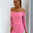 Glitter Ruched Off-Shoulder Long Sleeve Bodycon Dress king-general-store-5710.myshopify.com