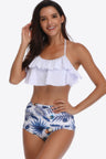 Two-Tone Ruffled Halter Neck Two-Piece Swimsuit king-general-store-5710.myshopify.com