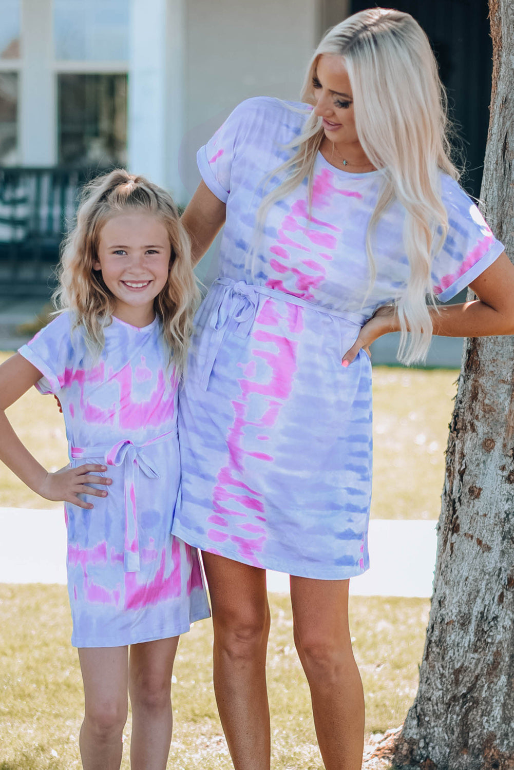 Women Tie-Dye Belted T-Shirt Dress king-general-store-5710.myshopify.com