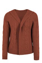 Cable-Knit Dropped Shoulder Hooded Cardigan king-general-store-5710.myshopify.com