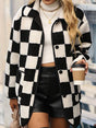 Double Take Full Size Checkered Button Front Coat with Pockets king-general-store-5710.myshopify.com