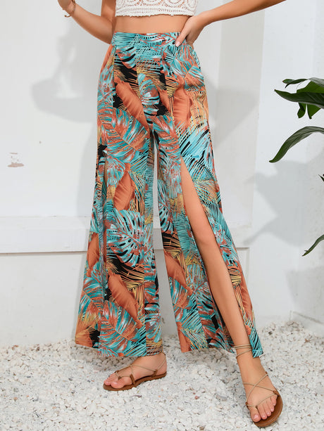 Printed Split Wide Leg Long Pants king-general-store-5710.myshopify.com