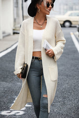 Dropped Shoulder Long Sleeve Cardigan with Pocket king-general-store-5710.myshopify.com