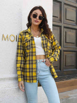 Plaid Collared Neck Buttoned Shirt with Pockets king-general-store-5710.myshopify.com