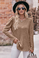 Round Neck Puff Sleeve Ribbed Top king-general-store-5710.myshopify.com